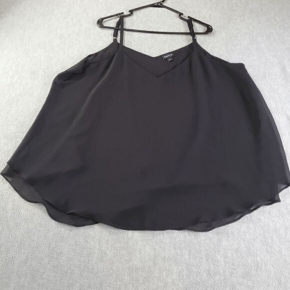 Torrid Tank Top Womens 2 Black Double Layer Cami Adjustable Straps Sleeveless - Picture 1 of 8